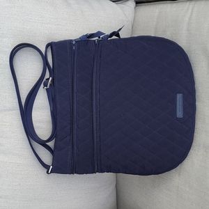 VERA BRADLEY ~ Zipper Closure Navy Blue Multi-Pockets Adjustable Attached Straps